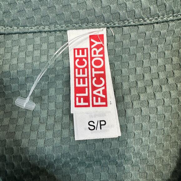 Fleece Factory Textured Short Sleeve Shirt Men S Vintage Teal Button Up Collared - Picture 4 of 8